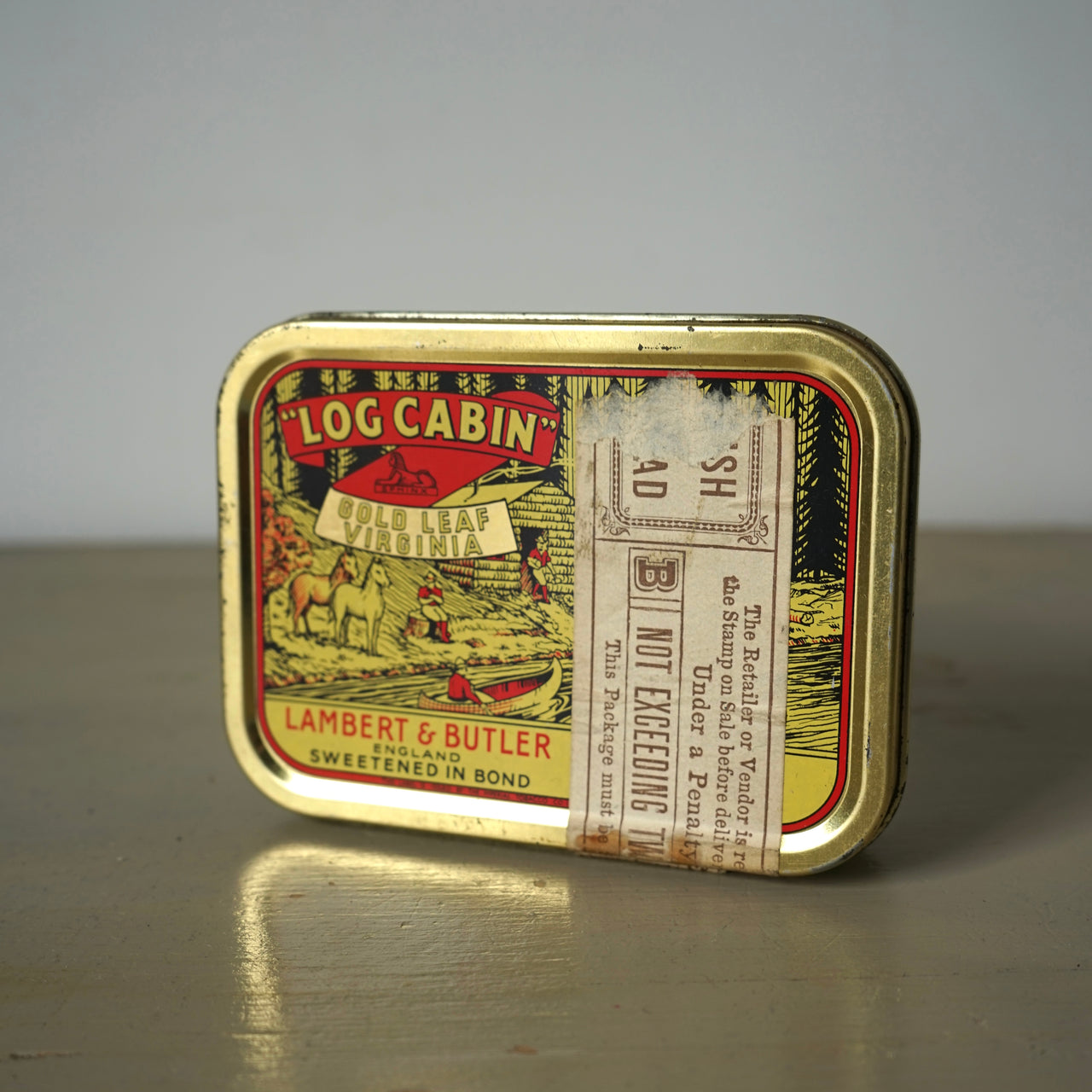 Log Cabin Tobacco Tin