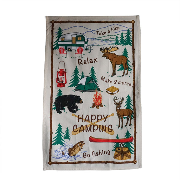 Happy Camping Tea Towel