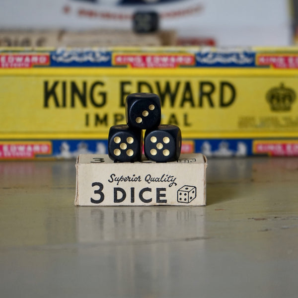 Vintage Wooden Dice Box of 3