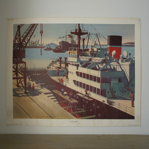 'At the docks' Educational Print