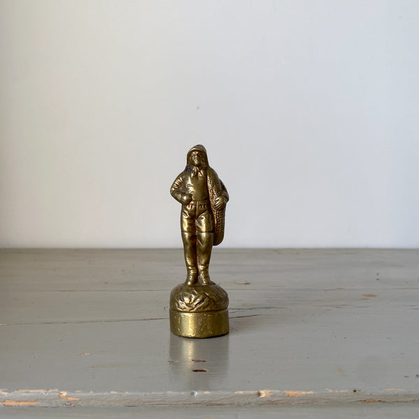Brass Statue of a Fisherman