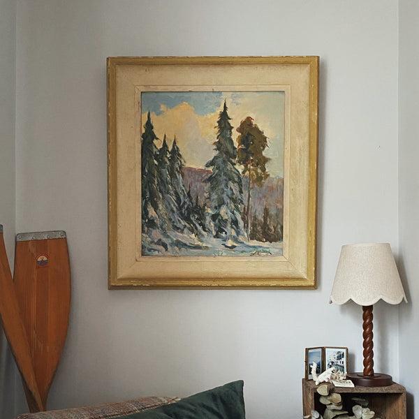 Winter Forest Oil Painting - Signed A. Westerlund
