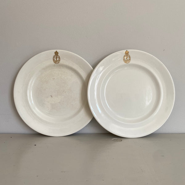 Two Navy Plates by N.S Pottery