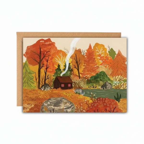 Autumn Cabin Card
