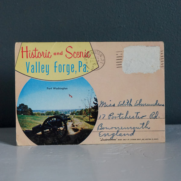 Vintage Valley Forge Fold Out Postcard